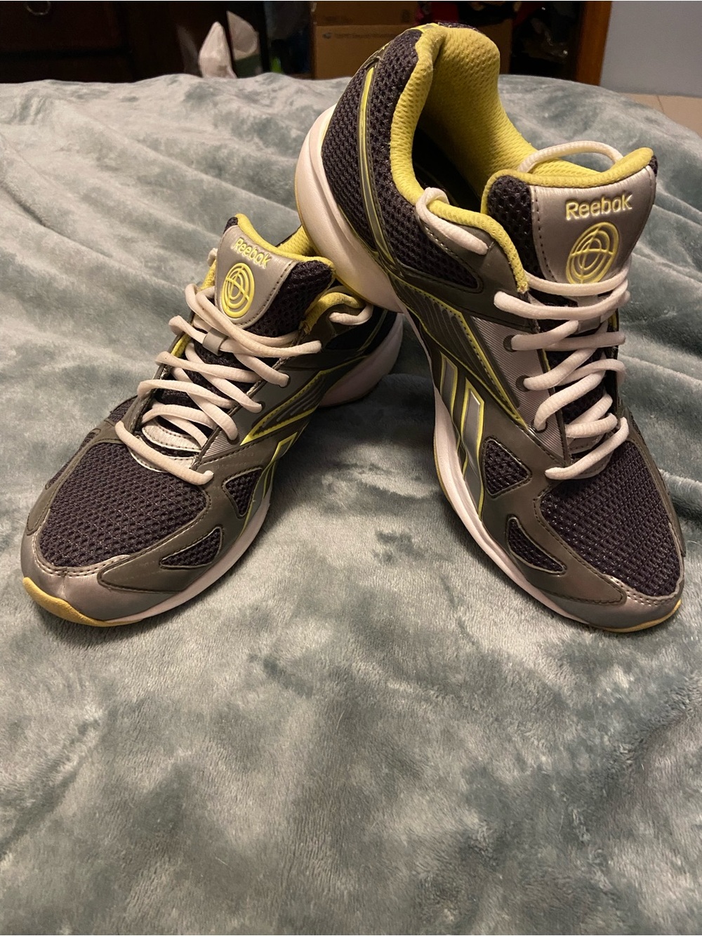 Reebok Women's Gray and Lime Athletic Running Shoes